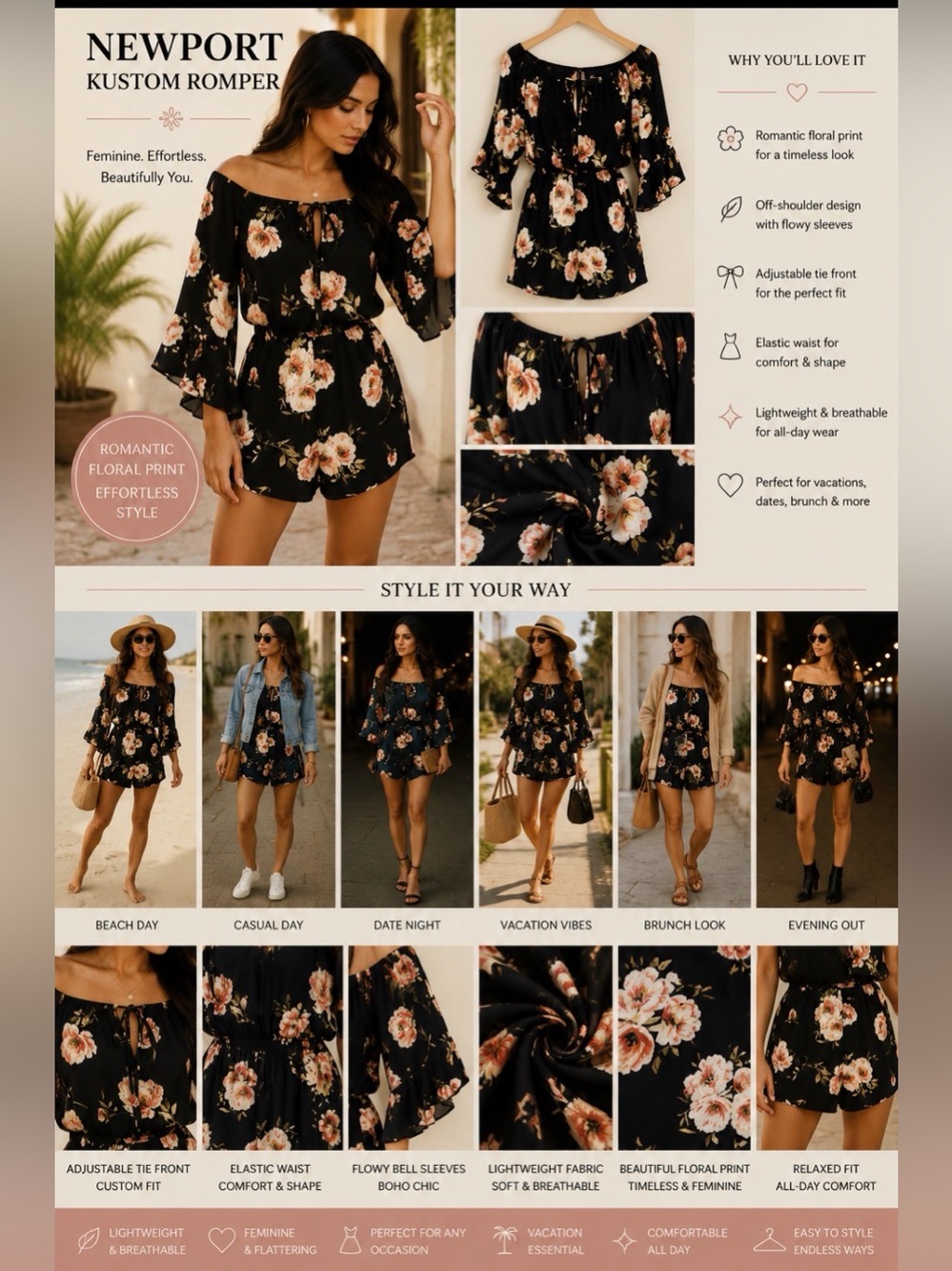 Newport Kustom romper lined from Blue Door Boutique size Contemporary La…